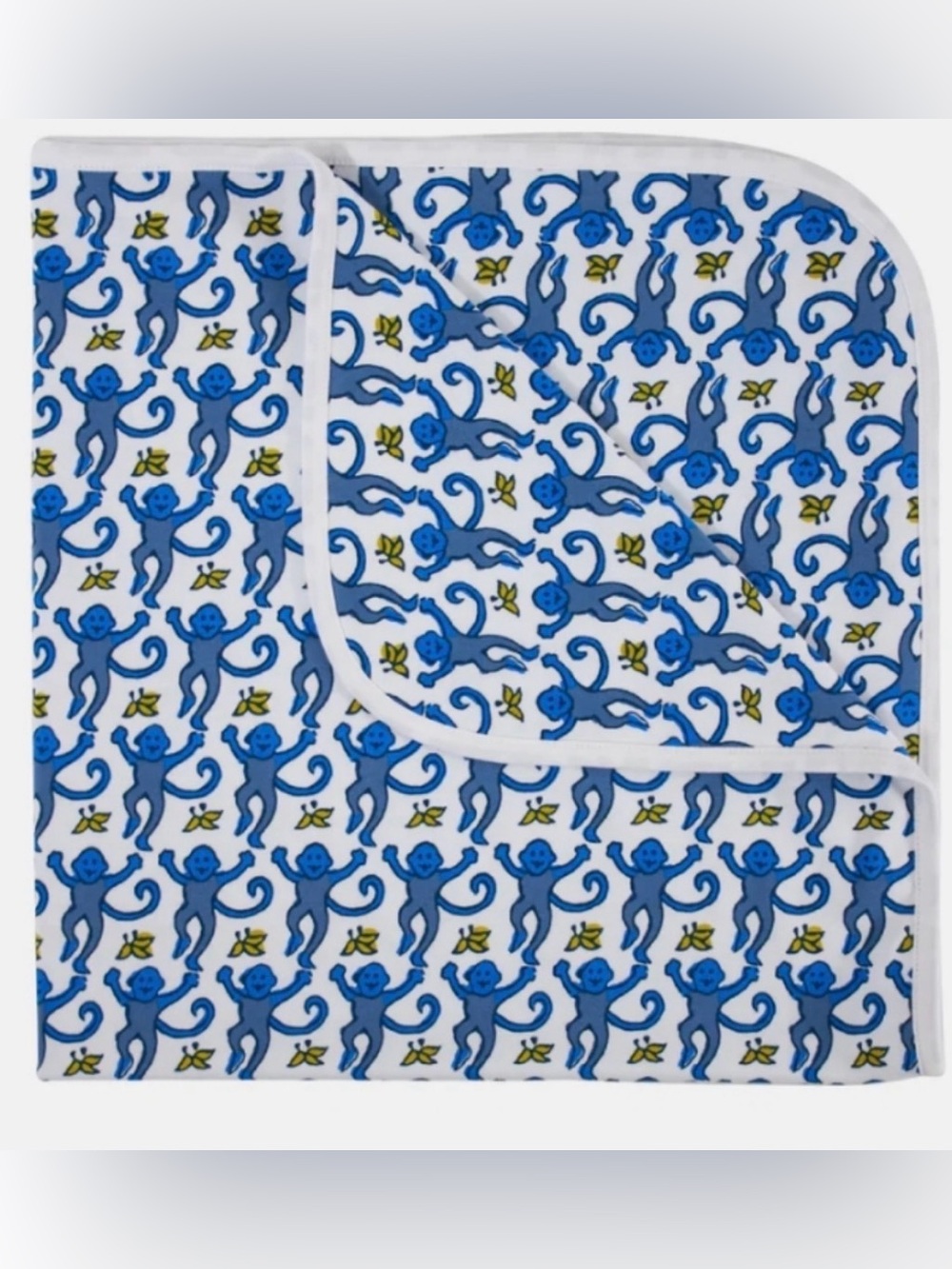 Roller Rabbit Infant Monkey Receiving Blanket| Blue